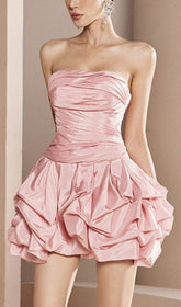 TRÄGERLOSES BUD MINIKLEID IN ROSA